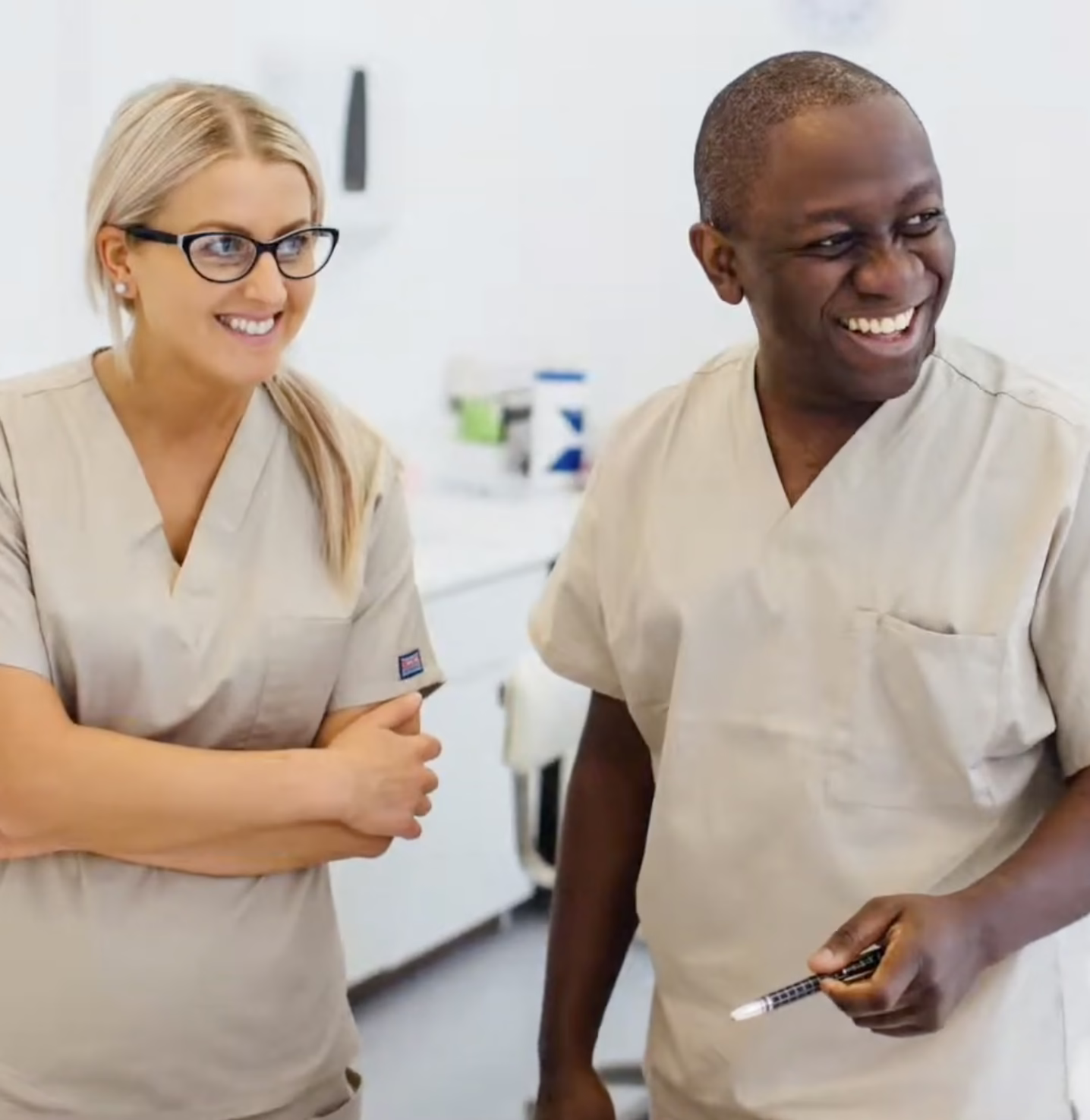 Smiling patient receiving dental care