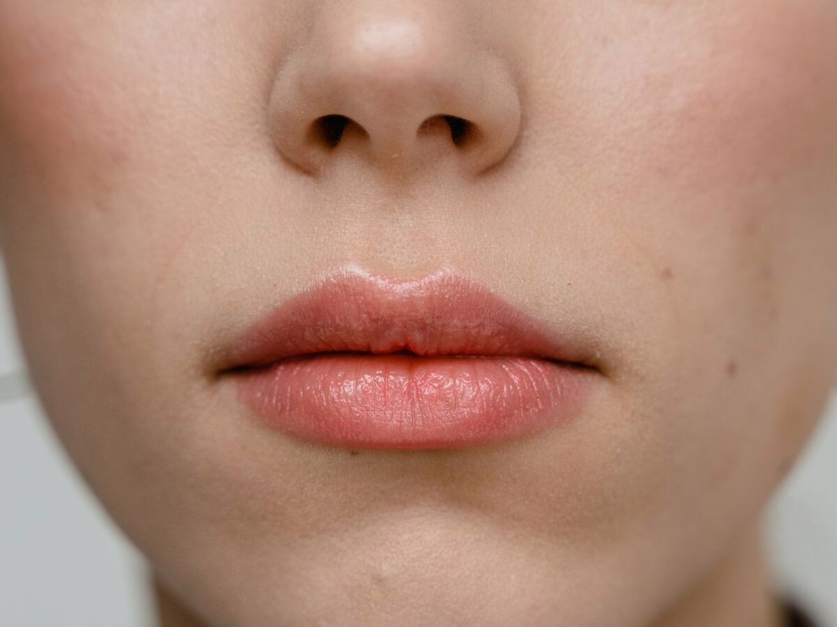 Natural lips, close up