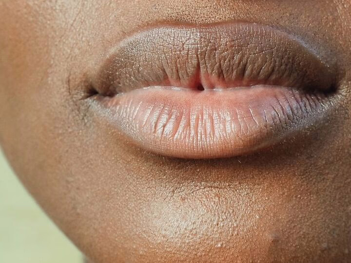 Natural lips, close up