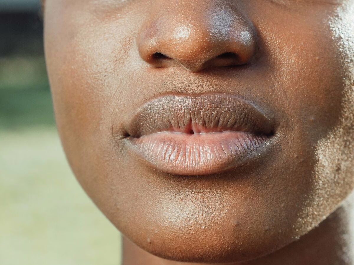 Natural lips, close up