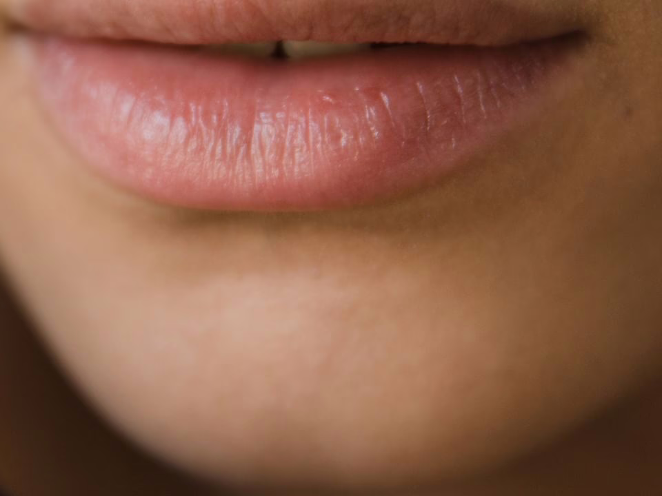 Natural lips, close up